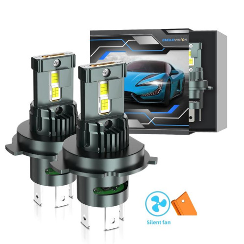 Ampoules de phare LED H4 32 W 3 200 lm 6 500 K avec ventilateur (gris métal) SH304A539-310